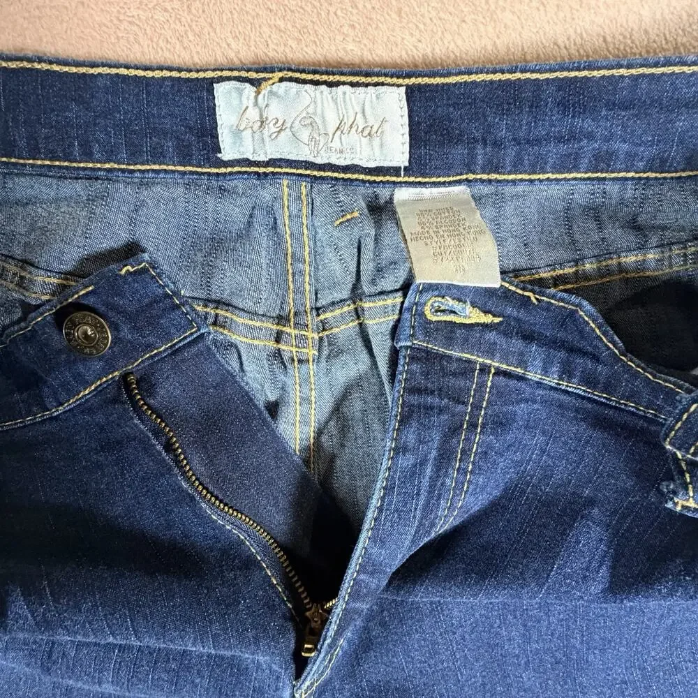 Baby Phat Authentic Jeans Womens 18 Denim Casual Pockets Cat Metal Logo - Picture 6 of 11